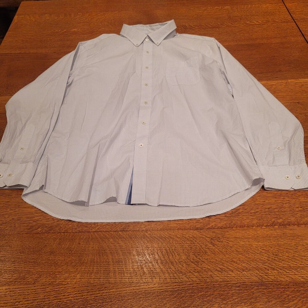 Southern Tide Classic Fit Button Down Shirt XL Cotton Stretch Grid Graph Blue